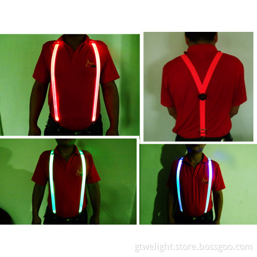 LED Suspenders Adjustable Elastic Suspenders Glow in Dark Suspenders Hot Sell